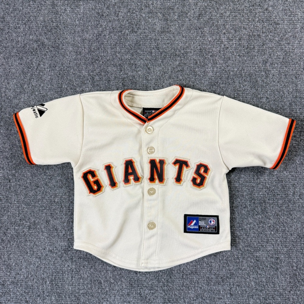 Vintage Y2K Majestic San Francisco Giants Baby Jersey 12M MLB Ivory Stitched
